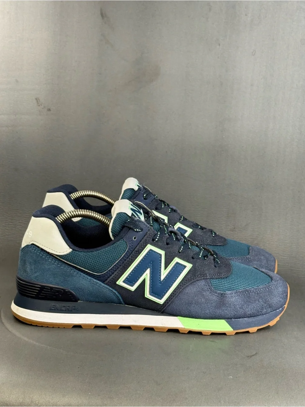New Balance 574 in the 'Natural Indigo' green athletic sneaker shoes men’s 10.5